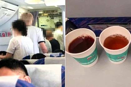 Passengers on a China Southern flight allegedly made a mad dash for just two toilets after being served prune juice that acted like a laxative, though the airline disputes the claims.