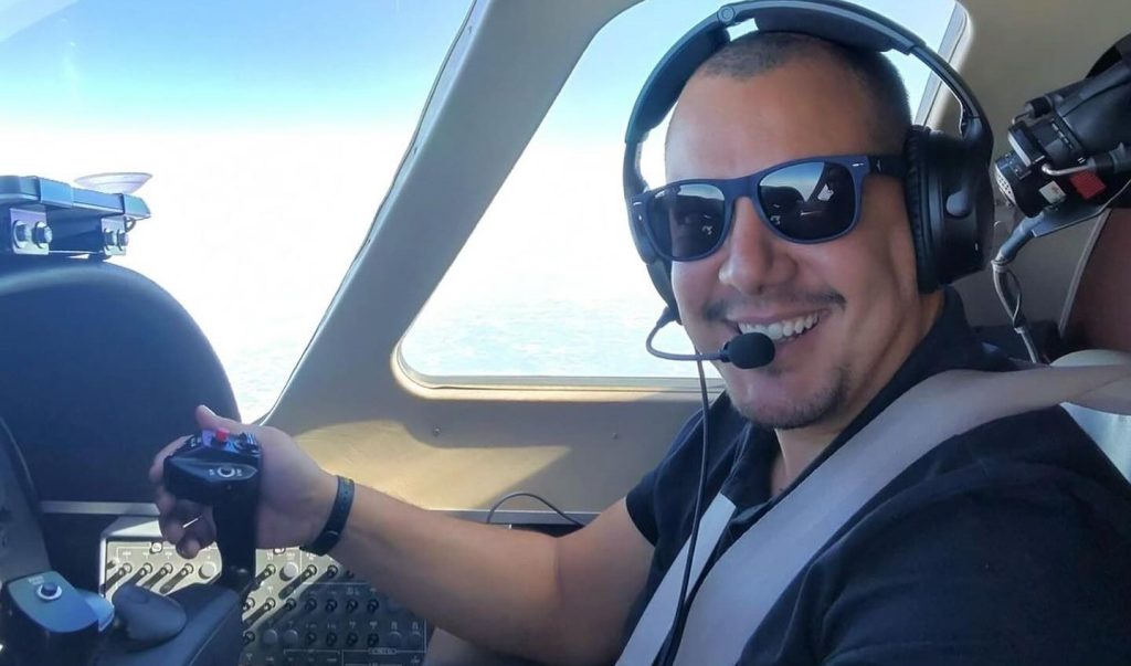 A pilot cheated death after his plane caught fire and crashed into a field - escaping the wreckage moments before it was engulfed in flames on his birthday.
