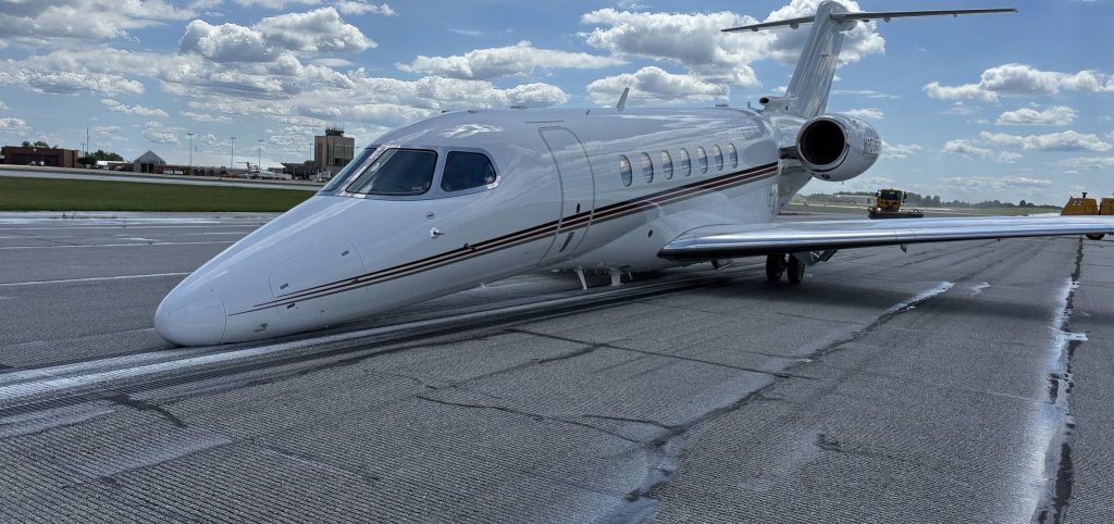 A plane was forced into a dramatic emergency landing after its nose gear failed to deploy - with fire crews lining the runway ready for the worst.