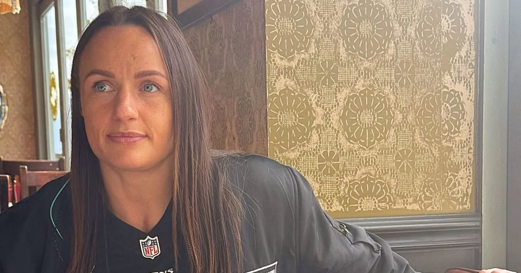 A champion boxer has flown home to the UK after suffering a bleed on the brain during sparring - with fans raising more than £97,000 to bring her back.