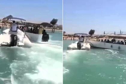 Holidaymakers feared for their lives as a security motorboat repeatedly rammed their glass-bottom tourist vessel during a lagoon pursuit at an upmarket Egyptian Red Sea resort.