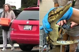 A woman allegedly tried to smuggle 69 exotic reptiles across the US-Mexico border in taped-up pillowcases - including venomous vipers and a baby crocodile.