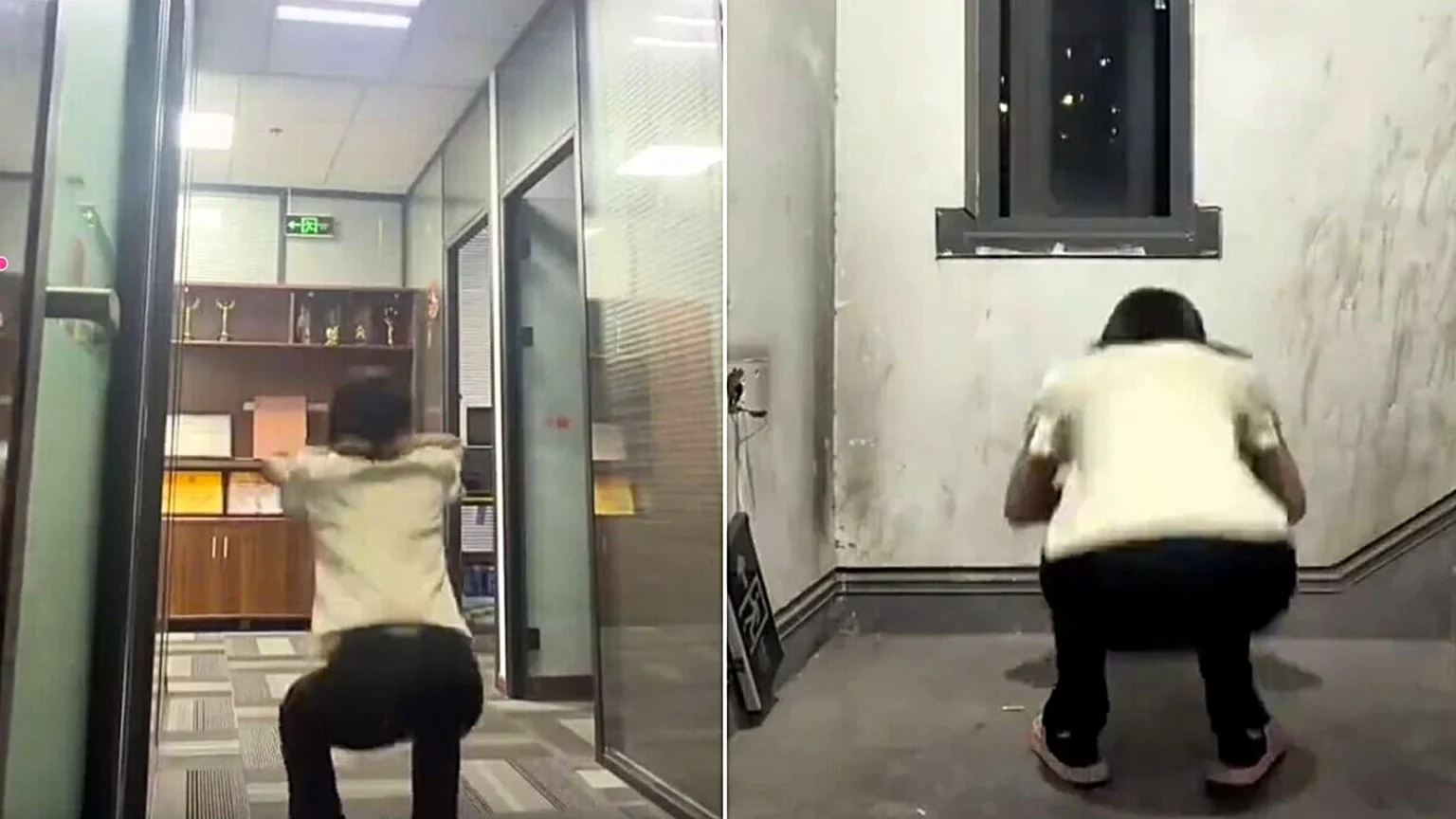 Woman, 29, hospitalised with a life-threatening condition after her boss ordered her to do 200 squats for missing work targets.