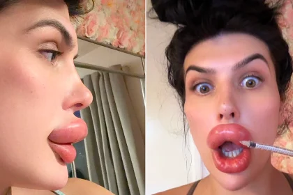 Woman with Britain's biggest lips reveals how she injected filler at home after clinics refused her - completing just a six-week online course before doing the risky job herself.