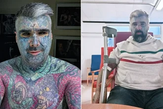 Britain's most tattooed man has revealed the terrifying wake-up call that left him temporarily blind for 40 minutes - after having his eyeballs inked.