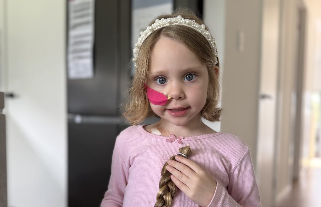 Girl, four, was diagnosed with an 11cm kidney tumour the size of a grapefruit after her mood change and arguing at pre-school prompted her mum to search for answers.