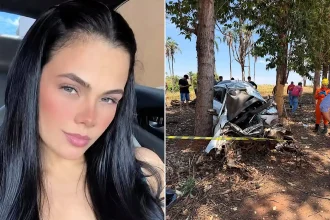 A 26-year-old rodeo festival beauty queen has died after her car smashed into a tree in Brazil - while a toddler travelling beside her was cut free from the wreckage alive.