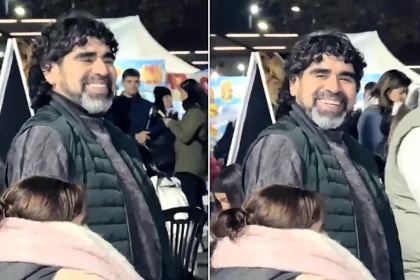 A dead ringer for Diego Maradona sent the internet into meltdown after being filmed at a packed gig - as a stunned punter bellowed: "Diego isn't dead!"