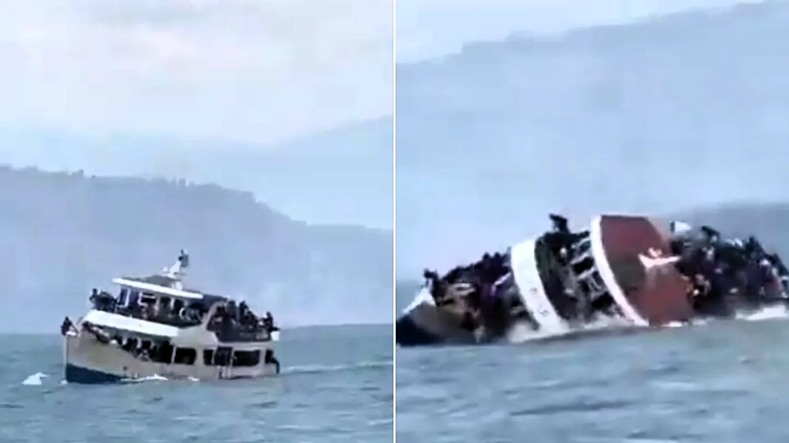 At least 12 people died and dozens are missing after a boat carrying more than 50 passengers capsized on Lake Kivu in DR Congo - as villagers pulled bodies from the water.