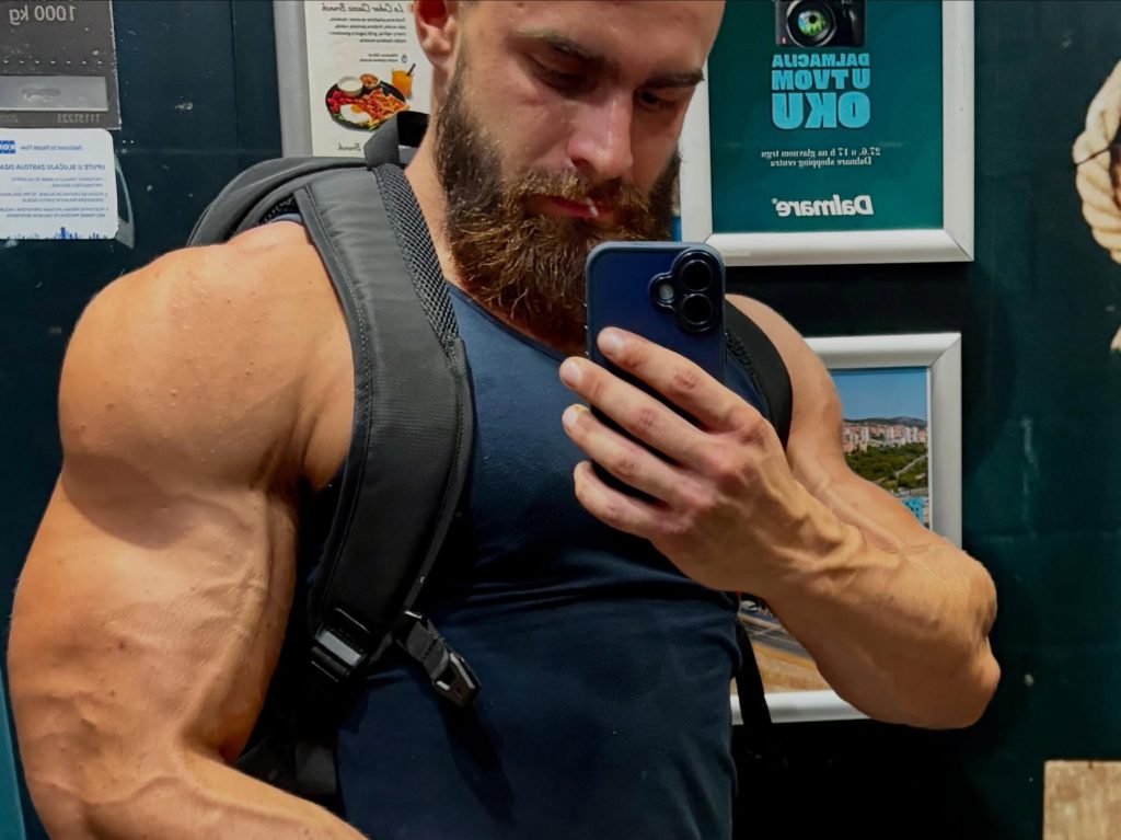 A bodybuilder is accused of stabbing a man to death and leaving a woman fighting for her life in a rented flat in Croatia, with police finding wrecked furniture at the scene.