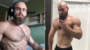 A bodybuilder is accused of stabbing a man to death and leaving a woman fighting for her life in a rented flat in Croatia, with police finding wrecked furniture at the scene.
