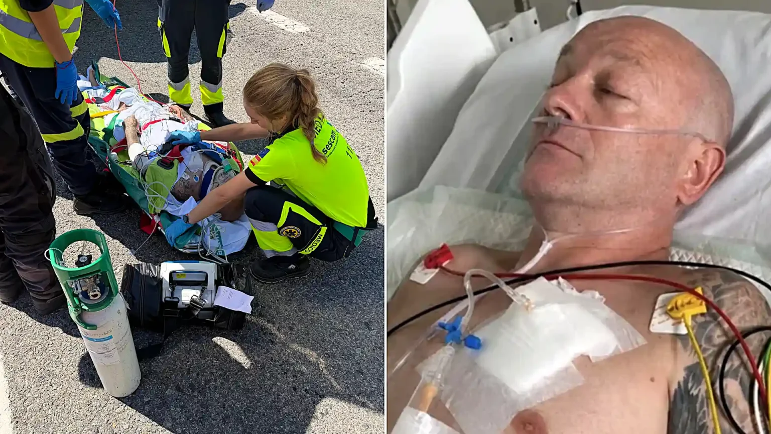 A British holidaymaker suffered 11 broken ribs and a punctured lung membrane in a Spanish motorbike crash - and now friends are racing to raise £13,000 to drive him home.