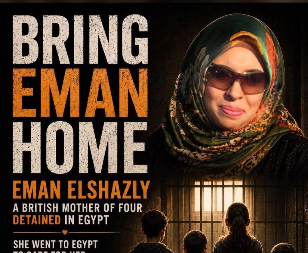 A British mum detained in Egypt has lost a lot of weight and looked like a broken person during her mother's first prison visit - her husband is demanding UK action.