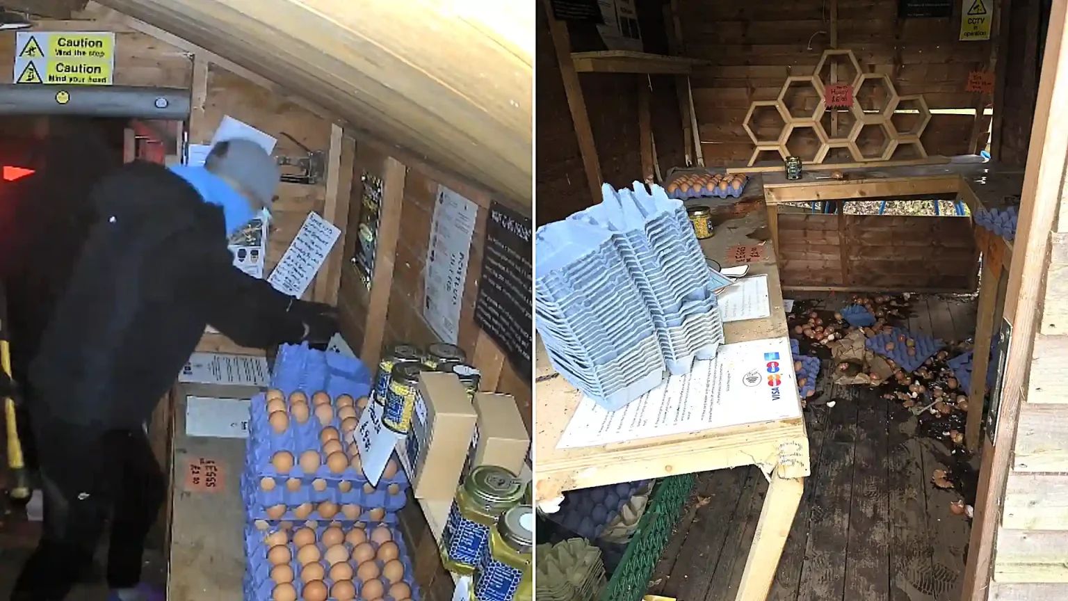 Balaclava-clad thieves wielding a pickaxe ripped a safe from a Suffolk farm shop with a tow rope - only to find it empty, leaving the owner fearing for the business.