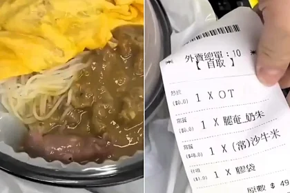 A horrified diner claims she found a live newborn rat wriggling in her £4.20 takeaway noodles - kicking its tiny feet in the satay sauce.