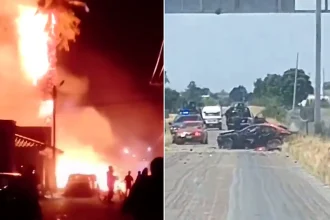 Eleven people have been injured after a suspected car bomb exploded outside a police station - detonated as a female officer approached to inspect the vehicle.