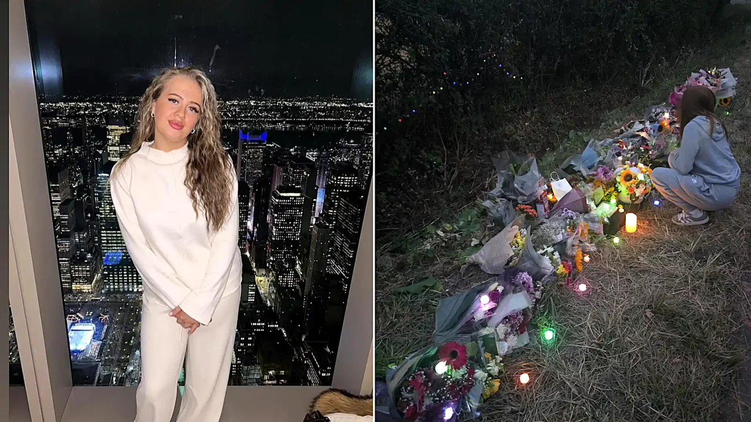 The family of nail technician Dolly Reed, 21, have been leaving lights at her roadside memorial so she 'isn't in the dark' after a horror crash killed her.