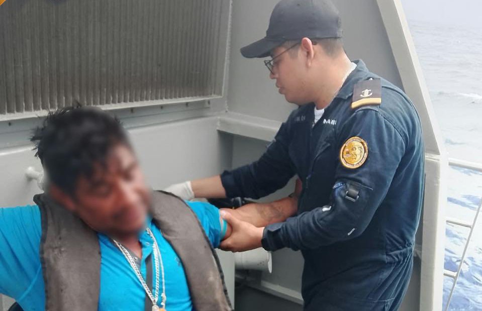 A fisherman has been rescued alive after eight days adrift in the Pacific - found in his tiny boat almost 300 miles from shore, dehydrated but stable.