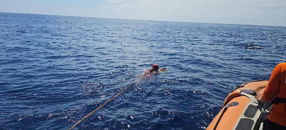 Fishermen hunting marlin off Mexico were stunned to find what looked like a live torpedo bobbing in the Pacific - and feared it would explode if touched.
