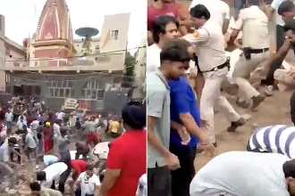At least six people are dead after a five-storey student hostel collapsed in Delhi - with survivors heard screaming "save us" from beneath the rubble.