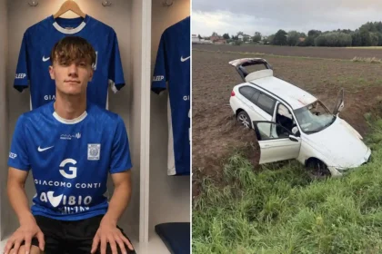 Polish footballer Oskar Kordus, 20, has died after a deer was flung through the windscreen of his BMW when an oncoming car hit the animal on a road in western Poland.