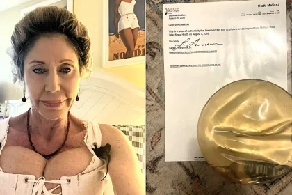 An ex-WWE legend is auctioning off one of her old breast implants for £1,000 - telling fans it is their chance to "hold" her, complete with a certificate.