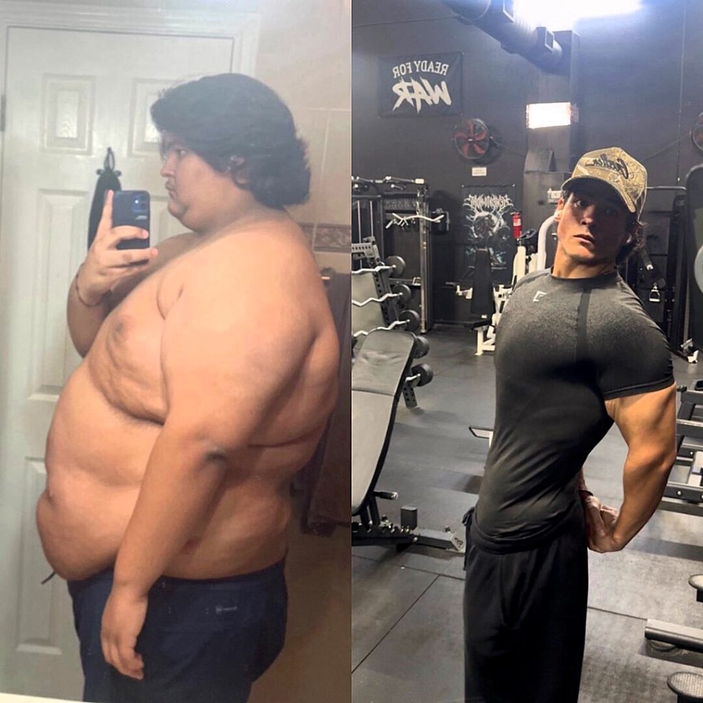 David ate until it physically hurt and was convinced he was dying at 19 - three years on he's 19st 7lbs lighter and unrecognisable