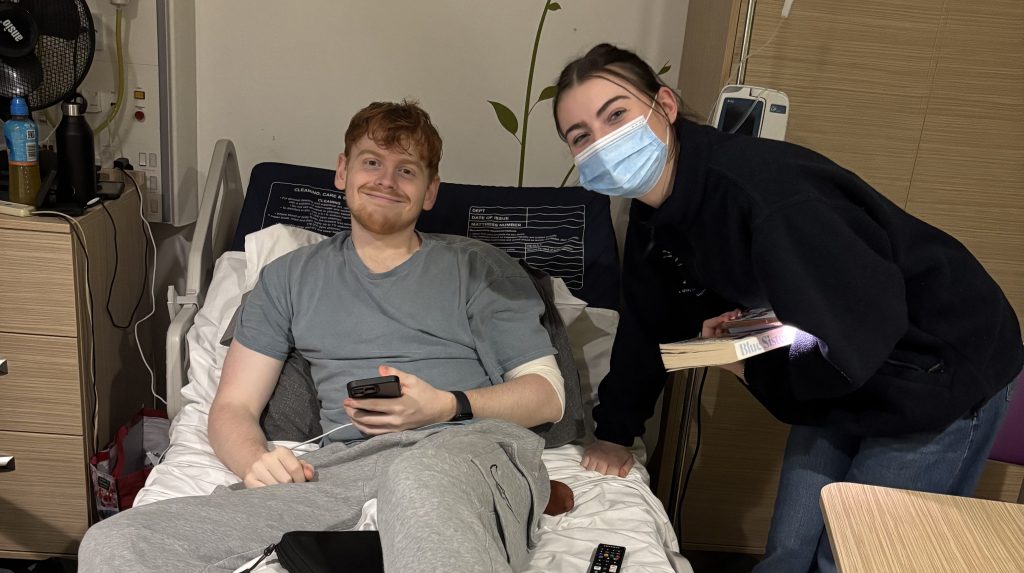 A student who blamed three years of leg pain on gym workouts found out he had a rare cancer via an NHS app notification while sat in Starbucks - and has since had seven surgeries.