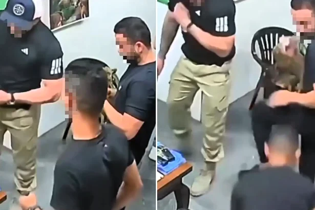 A man is fighting for his life after being accidentally shot point-blank in the chest at a shooting range - with CCTV capturing the gunman's horror as he realises what he's done.