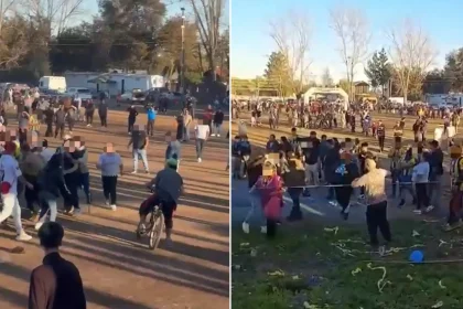A Sunday league brawl spilled into A&E where a man is accused of bursting in and attacking the medics treating the casualties from the football fight.