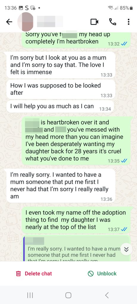 A mum searching for her adopted daughter thought she had finally found her - but the woman was a cruel catfish who conned her out of cash and destroyed her trust.