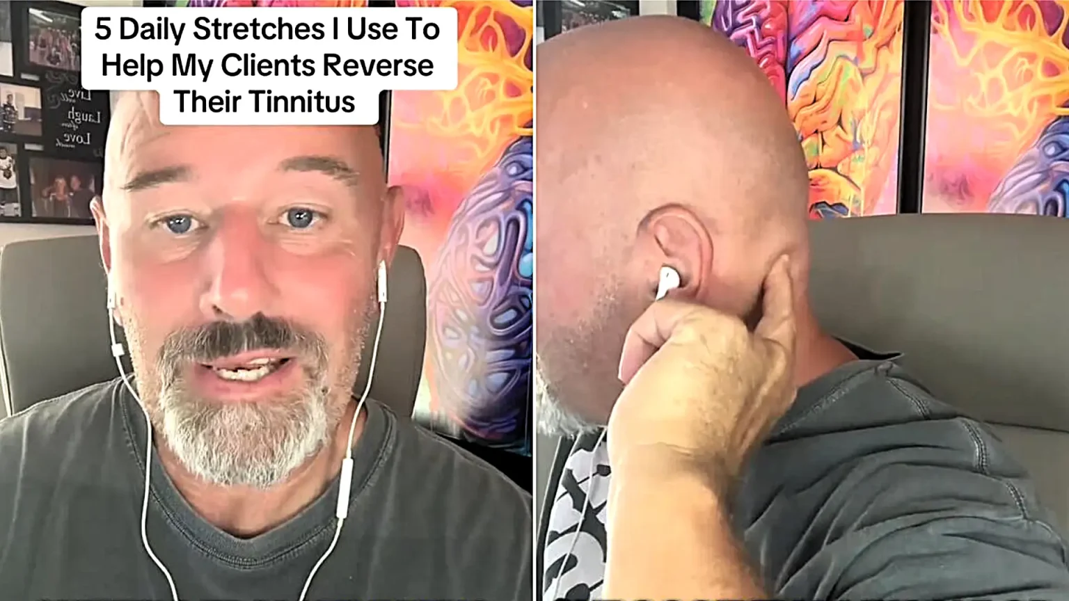 A brain health expert with 30 years' experience reveals five simple jaw and neck stretches he says can reverse tinnitus - and why the ringing is a brain issue, not hearing.