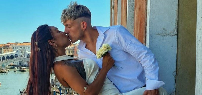 A newlywed husband has been declared brain dead and his wife is missing after their boat collided with a five-tonne water taxi - just months after their wedding.