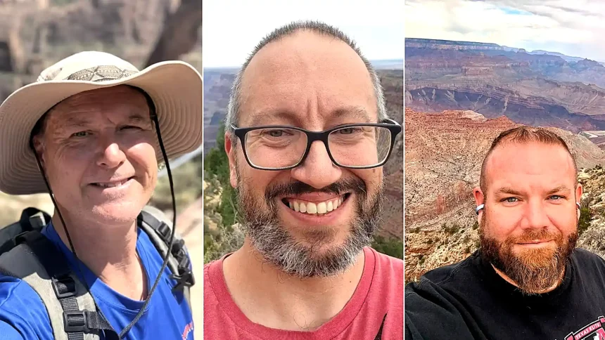 A pilot and father-of-three who vanished in a catastrophic Grand Canyon flash flood has been found dead almost three weeks on, 10 miles downstream.