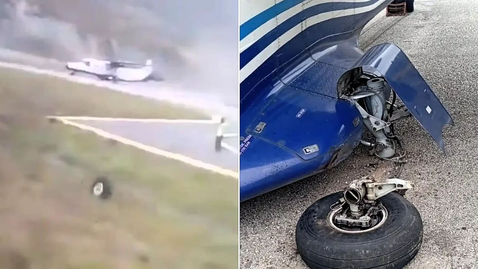 A Sita Air plane lost its rear wheel as it landed at Nepal's remote Juphal Airport, leaving it stranded on the runway - but all 16 people on board escaped unharmed.