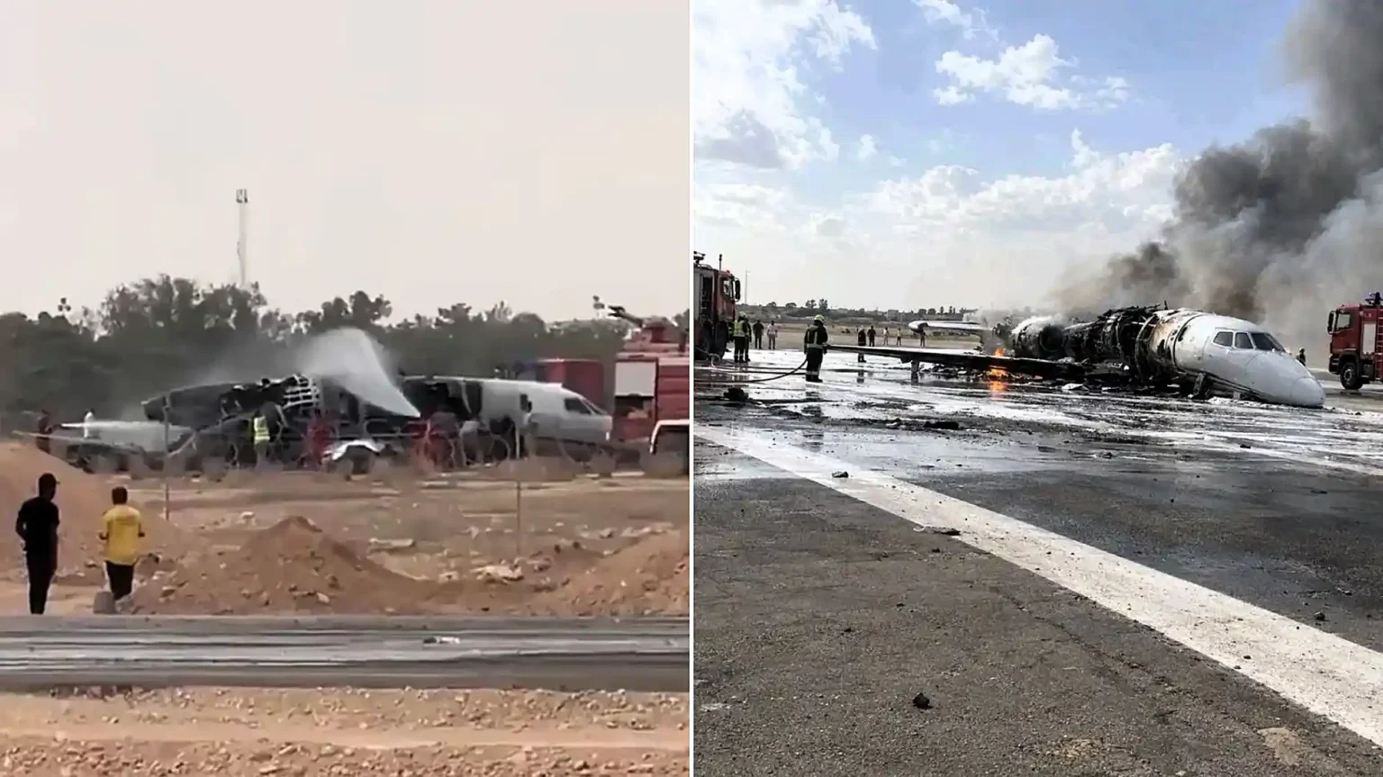 Both pilots of a brand-new private jet that veered off a Libyan runway and burst into flames were drunk at the controls, prosecutors claim.