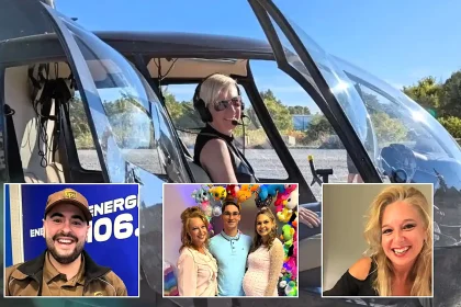 A woman lost her boyfriend, mum and brother when a helicopter ride to celebrate her mum's birthday crashed and burst into flames in Quebec, killing all four on board.
