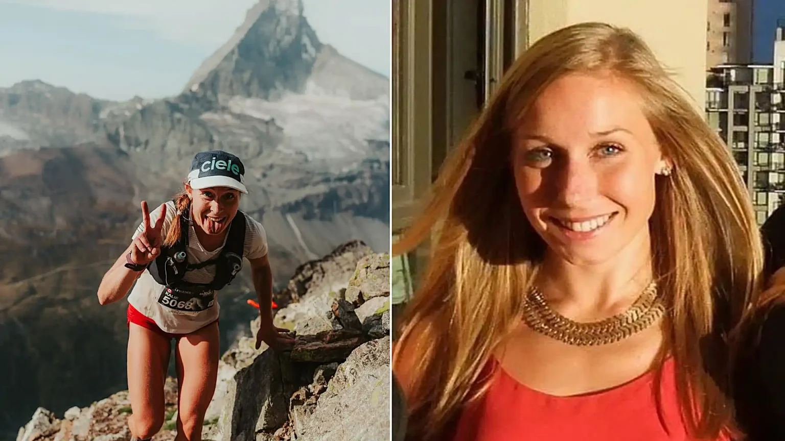 Canadian skyrunner Kalie McCrystal, 38, has vanished on the Matterhorn while training for a record attempt - a helicopter search has been grounded with no trace found.