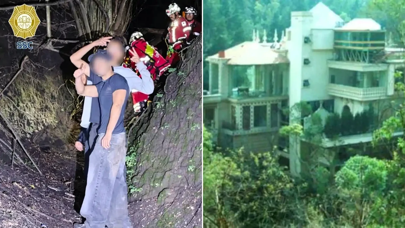 Nine teenage ghost hunters had to be rescued from a 65ft-deep ravine in Mexico City after getting lost at night while searching for the legendary Aunt Toña's House.