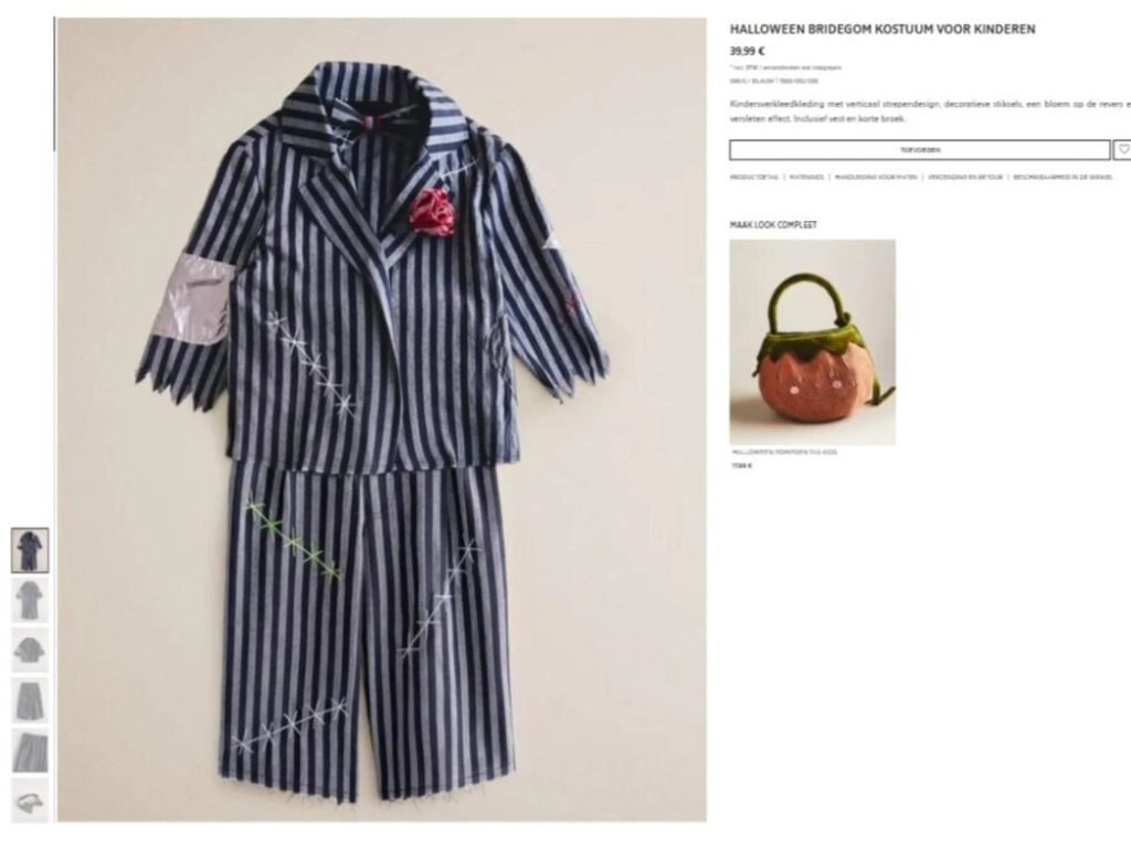Zara has been slammed over a children's Halloween costume that shoppers claim resembles uniforms worn by Auschwitz prisoners - and it has vanished from its UK website.