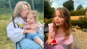 A mum is considering freezing her daughter's eggs after the little girl started puberty at just 10 months old and now needs injections every four weeks.