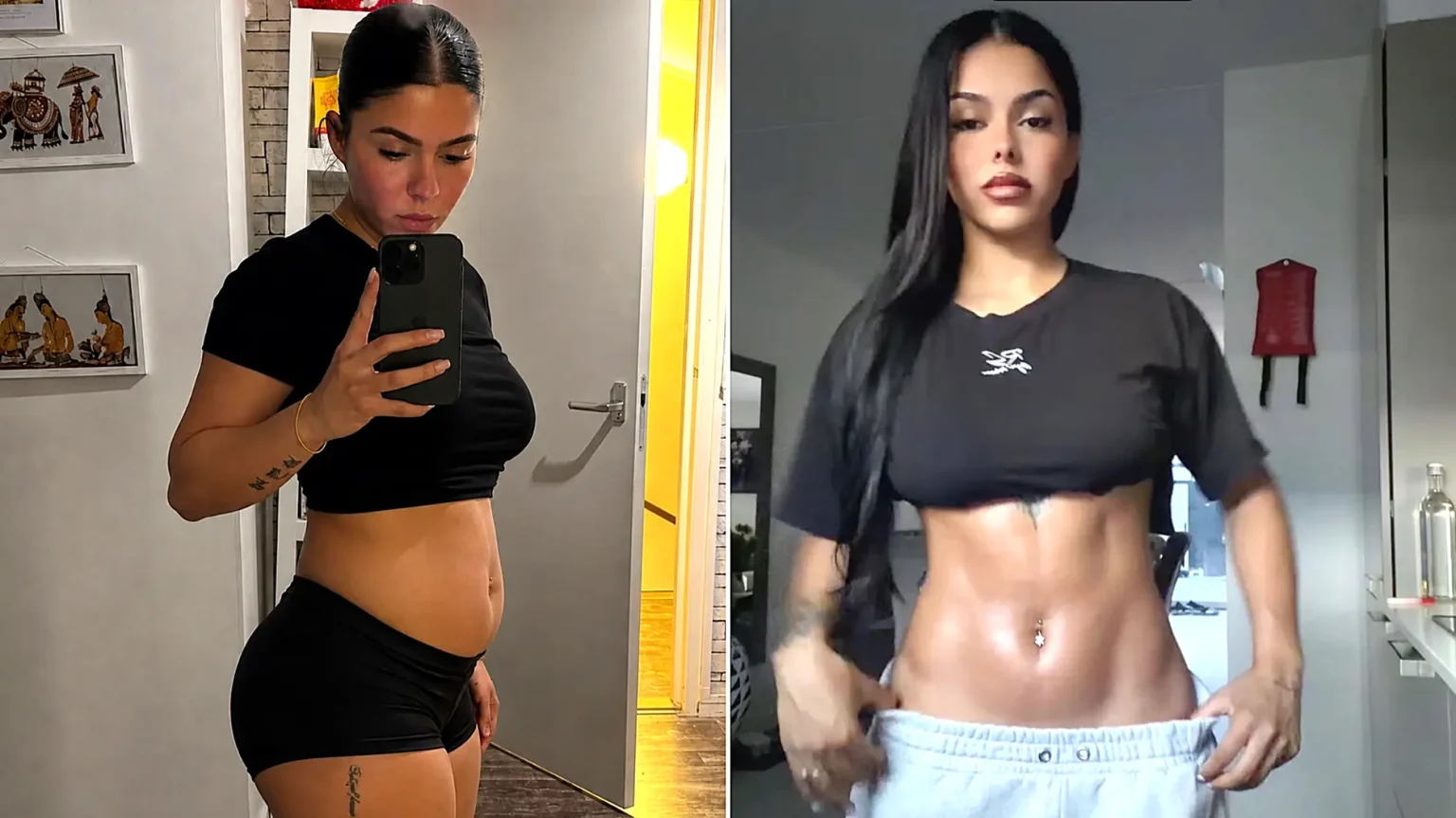 A woman looks almost unrecognisable two months after dumping her fiancé - despite weighing exactly the same, thanks to plummeting cortisol levels.