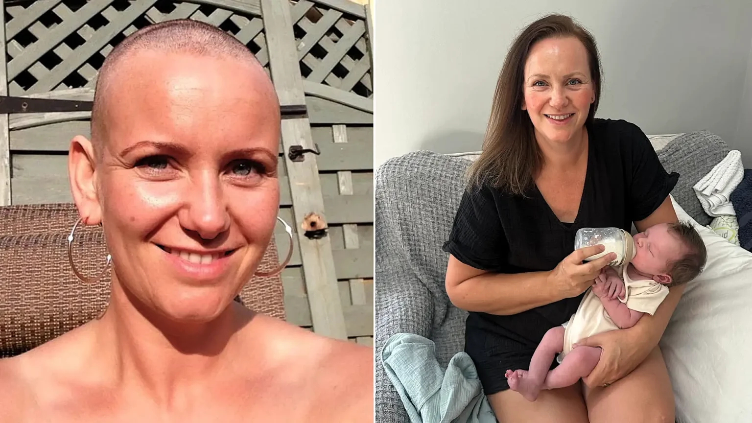 A mum given a 30% survival chance who lost her breasts to cancer says 20 strangers stepped in to feed her miracle IVF baby - her freezer is now overflowing.