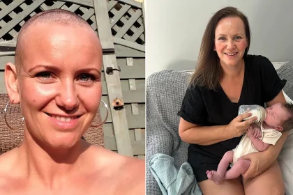 A mum given a 30% survival chance who lost her breasts to cancer says 20 strangers stepped in to feed her miracle IVF baby - her freezer is now overflowing.