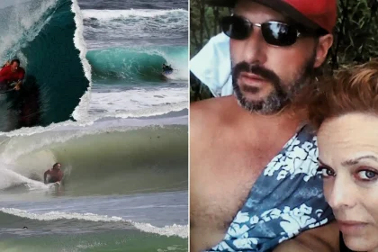 A woman was taking photos of her partner as he boogie boarded off a Florida beach when he was swept under a wave and never resurfaced - his body was found two days later.
