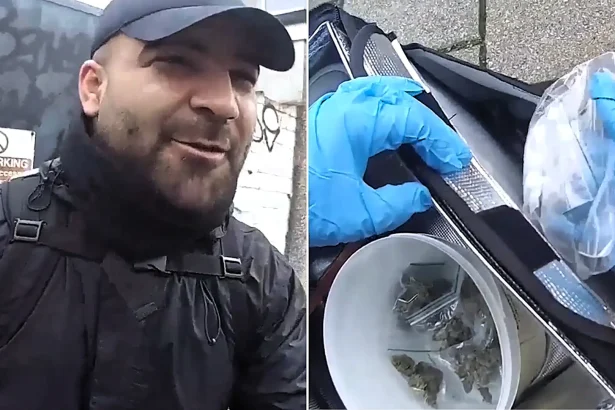 A drug dealer posing as a Deliveroo rider has been jailed after legging it from police in Cardiff, who found his cannabis and cocaine stash hidden in a pot of yogurt.