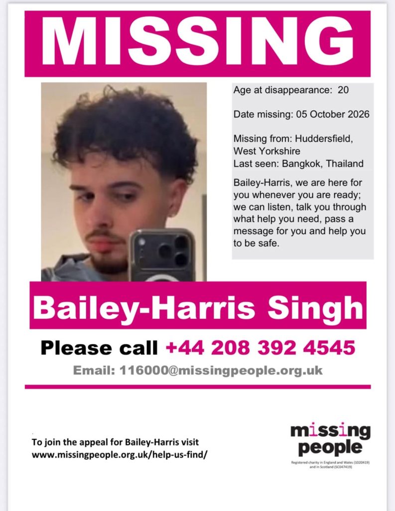 British 20-year-old Bailey Singh vanishes 5,000 miles from home after missing flight back to UK, leaving his family desperately searching for answers.