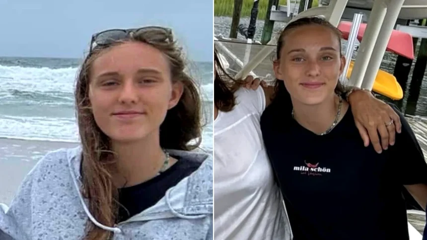 Anna Mellano at the beach in a grey hoodie and a smiling portrait photo outdoors.