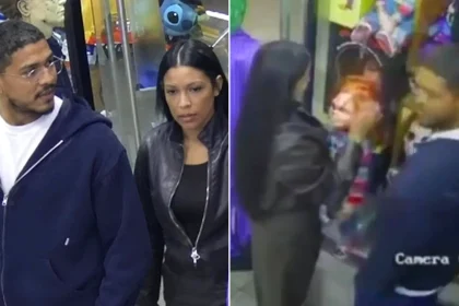 A couple have been caught on camera stealing a creepy Chucky doll from a shop just days before Halloween. The pair appeared to pose as customers before making off with.