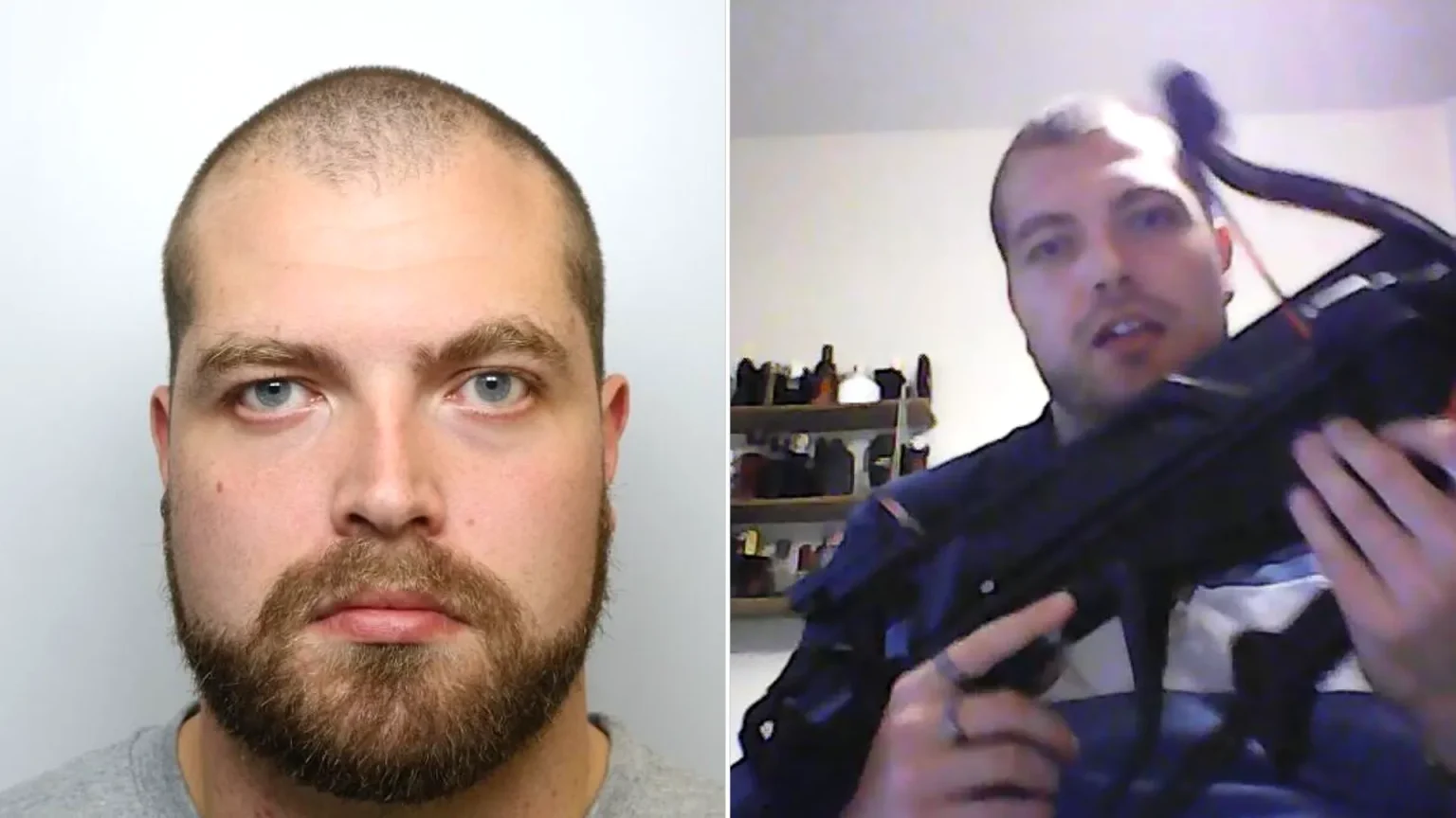 British Army chef Mark Broadhurst jailed for nearly four years after stockpiling weapons, explosives and a homemade cannon at his Derbyshire home while spreading extreme right-wing views online.